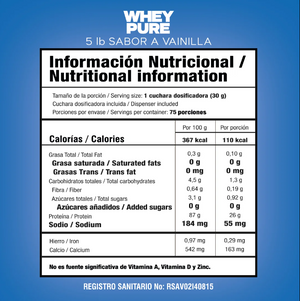 PROTEINA WHEY PURE 5 LBS